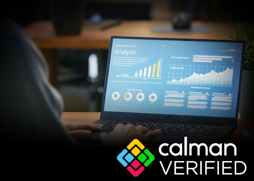 calman verified laptop with graphs