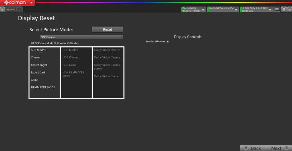 LG C2 OLED Calibration Settings 